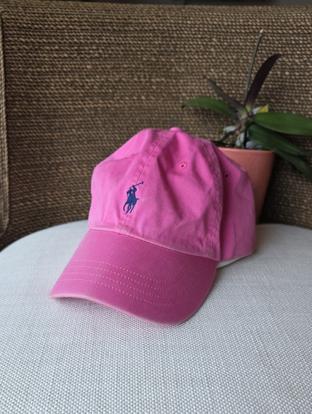 Ralph Lauren Kids Hot Pink Polo Cap with Navy Logo